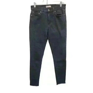 Principle Denim Innovators Gem Frayed Hem High-Rise Dark Wash Skinny Jeans